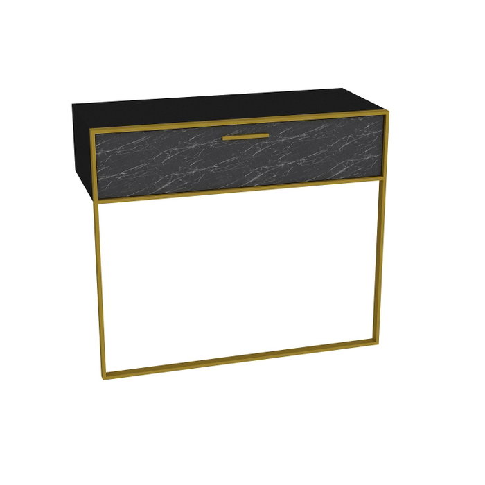 Hanah Home Aparador Polka - Black con patrón de mármol Hanah Home Aparador Polka - Black con patrón de mármol
